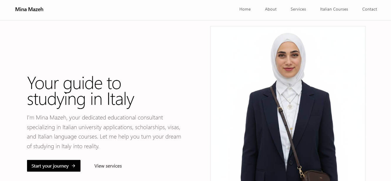 Minamzeh Portfolio Website Screenshot